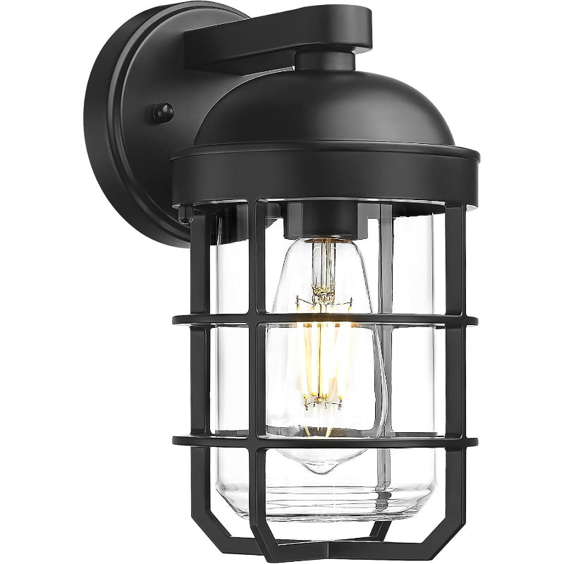 Black Cage Outdoor Wall Sconce