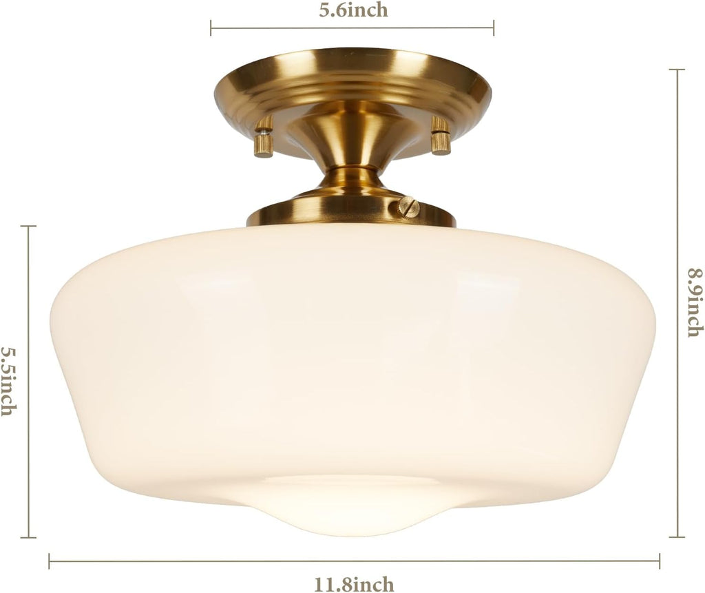 Gold Globe Semi Flush Ceiling Light
