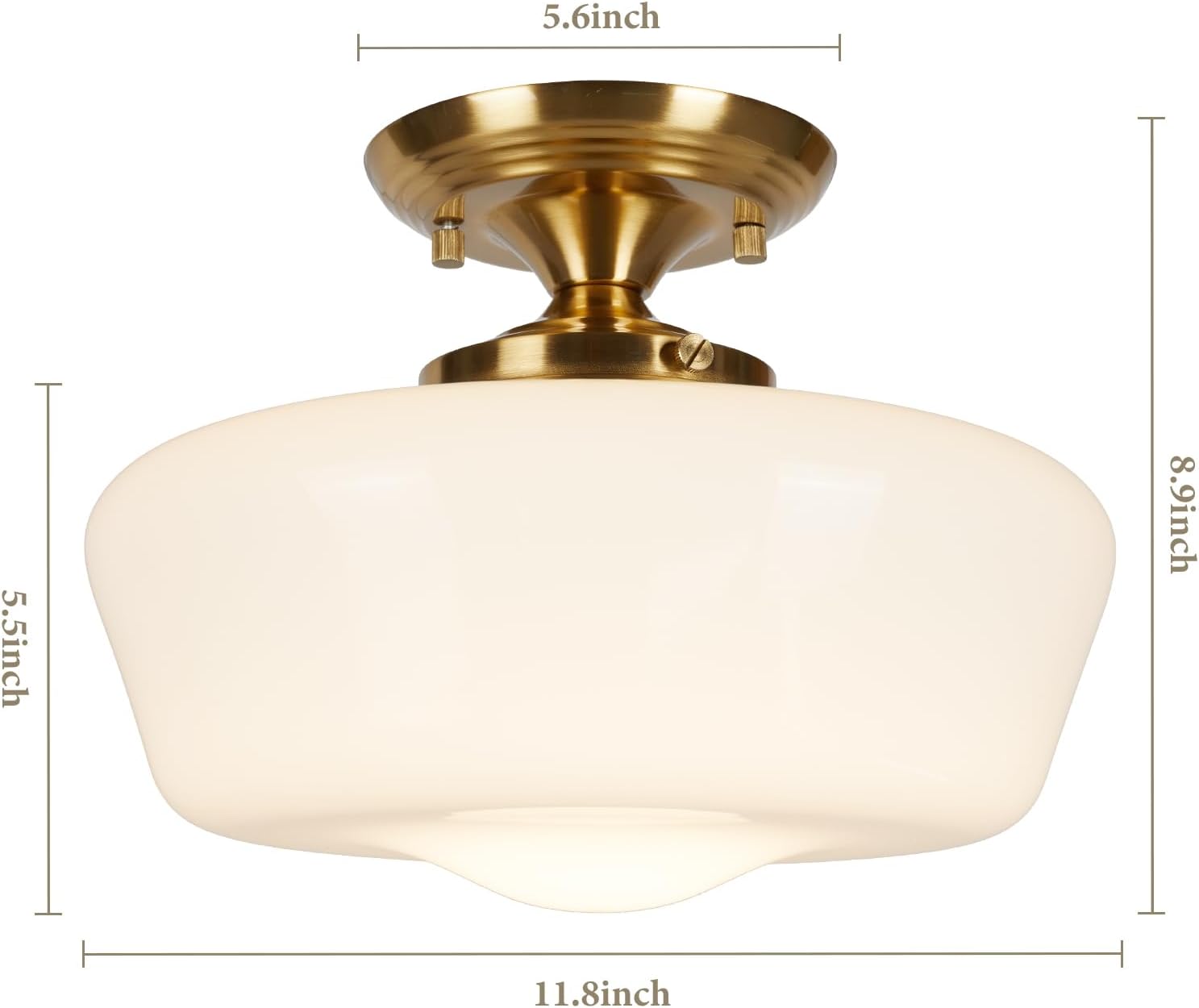 Gold Globe Semi Flush Ceiling Light