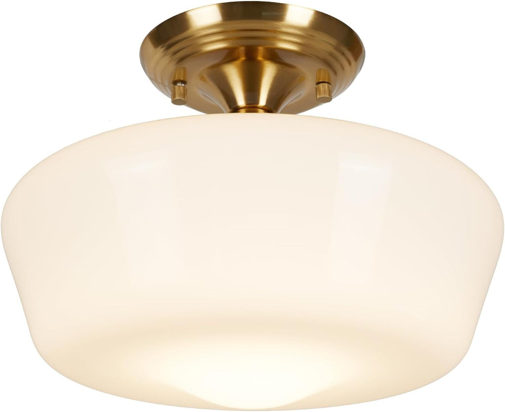 Gold Globe Semi Flush Ceiling Light