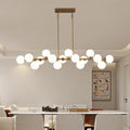 Gold Bubble‑Glass Linear Chandelier