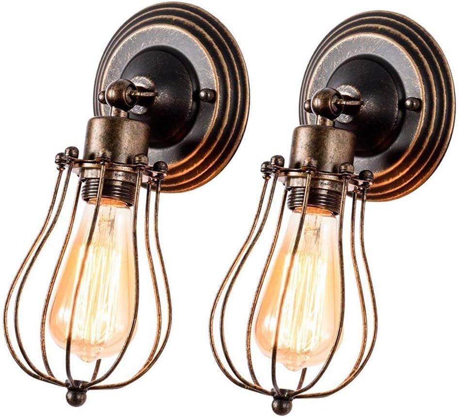Vintage Cage Wall Sconces Set of 2