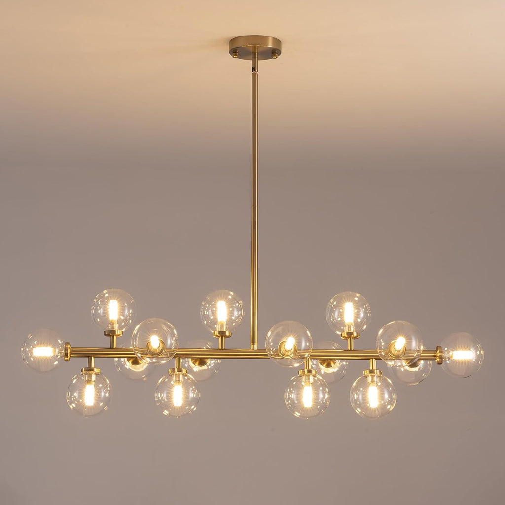 Gold Bubble‑Globe Linear Sputnik Chandelier