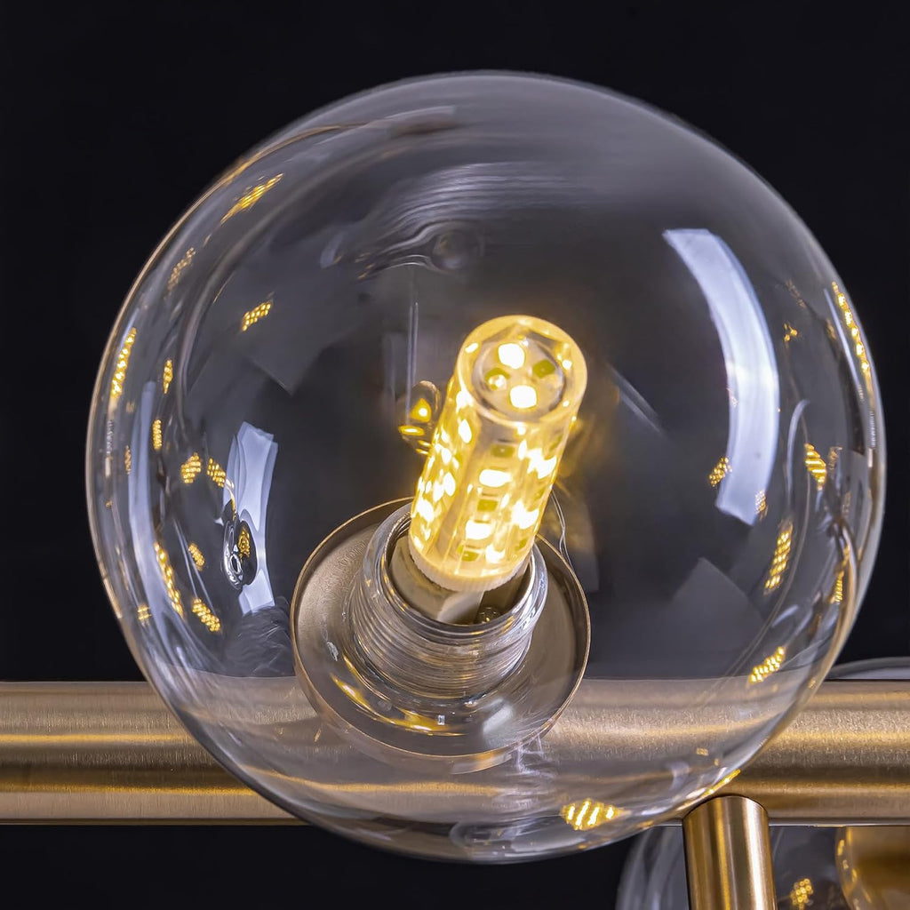 Gold Bubble‑Globe Linear Sputnik Chandelier