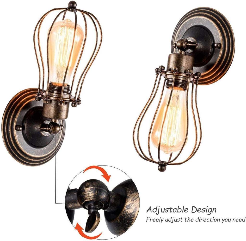Vintage Cage Wall Sconces Set of 2