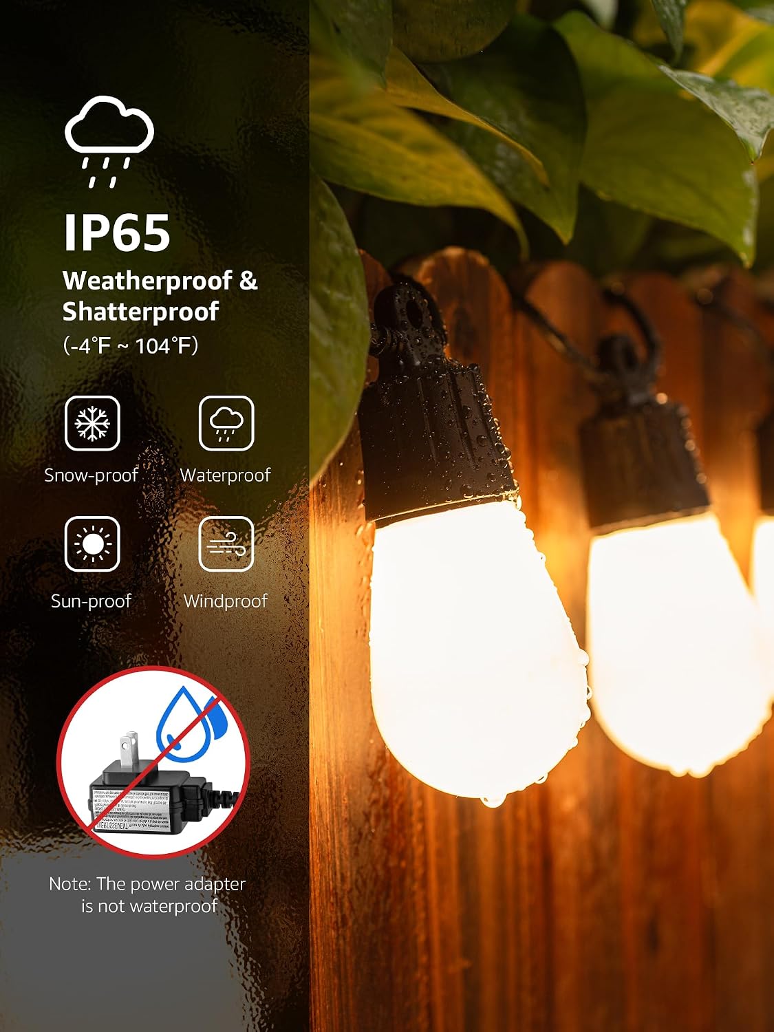Smart RGB Outdoor String Lights APP Controlled