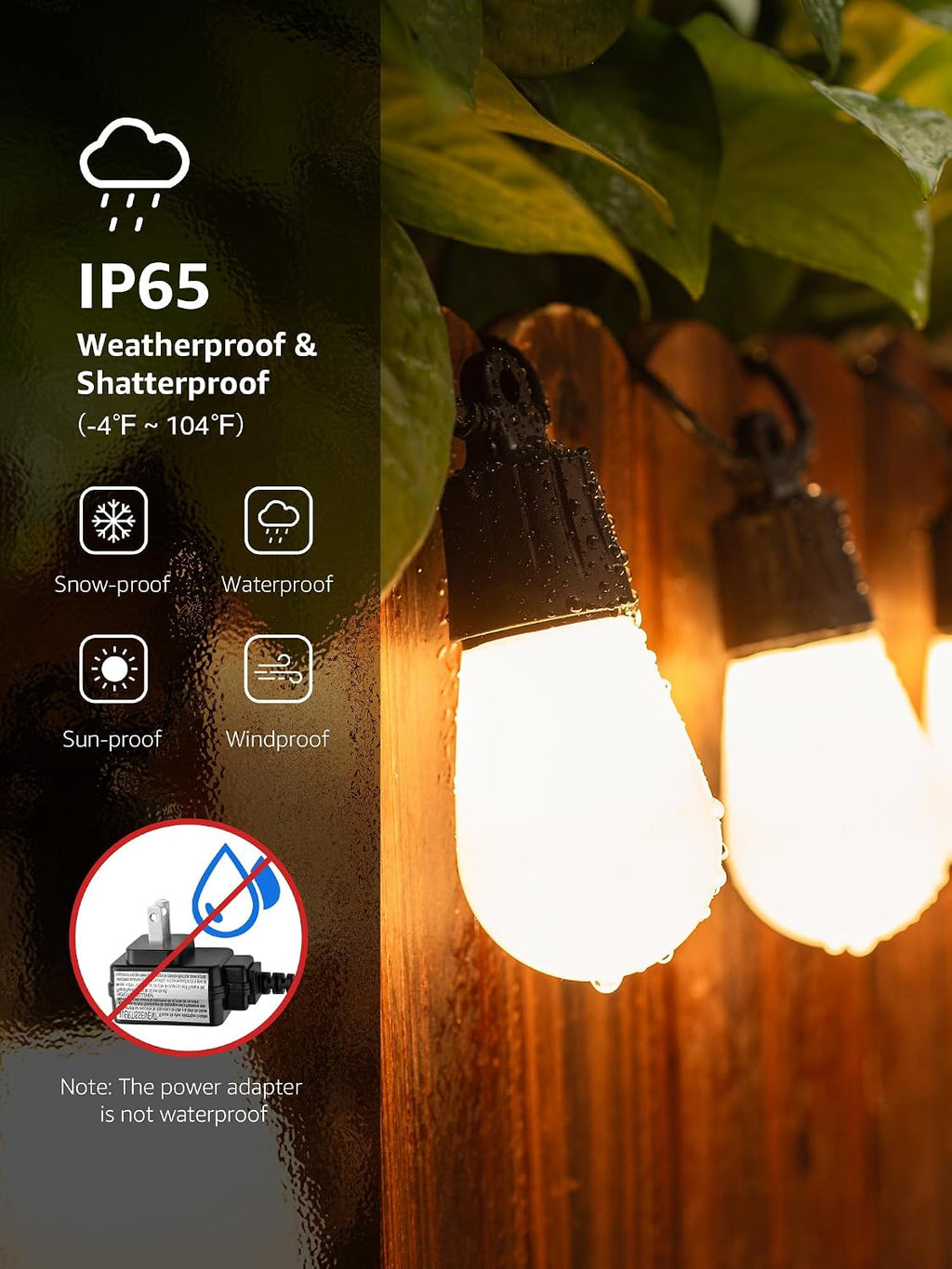 AI RGB‑IC Outdoor String Lights App‑Controlled