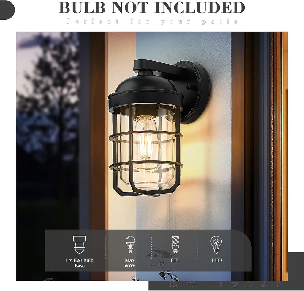 Black Cage Outdoor Wall Sconce