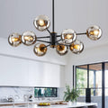 Black‑Gold Bubble‑Globe Sputnik Chandelier