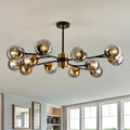 Black‑Gold Sputnik Globe Chandelier
