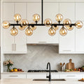 Amber‑Globe Linear Sputnik Chandelier