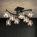 Black‑Gold Sputnik Semi Flush Ceiling Light