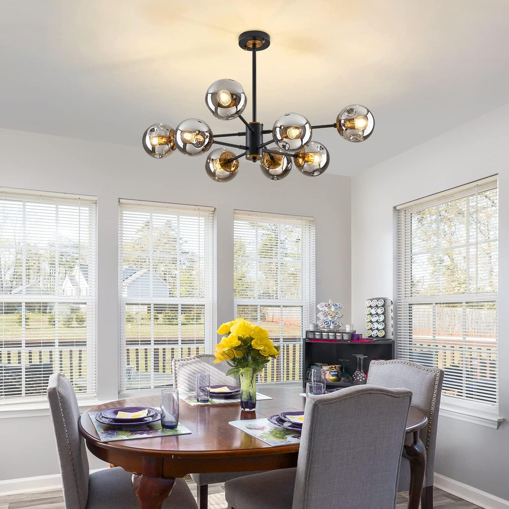 Black‑Gold Bubble‑Globe Sputnik Chandelier