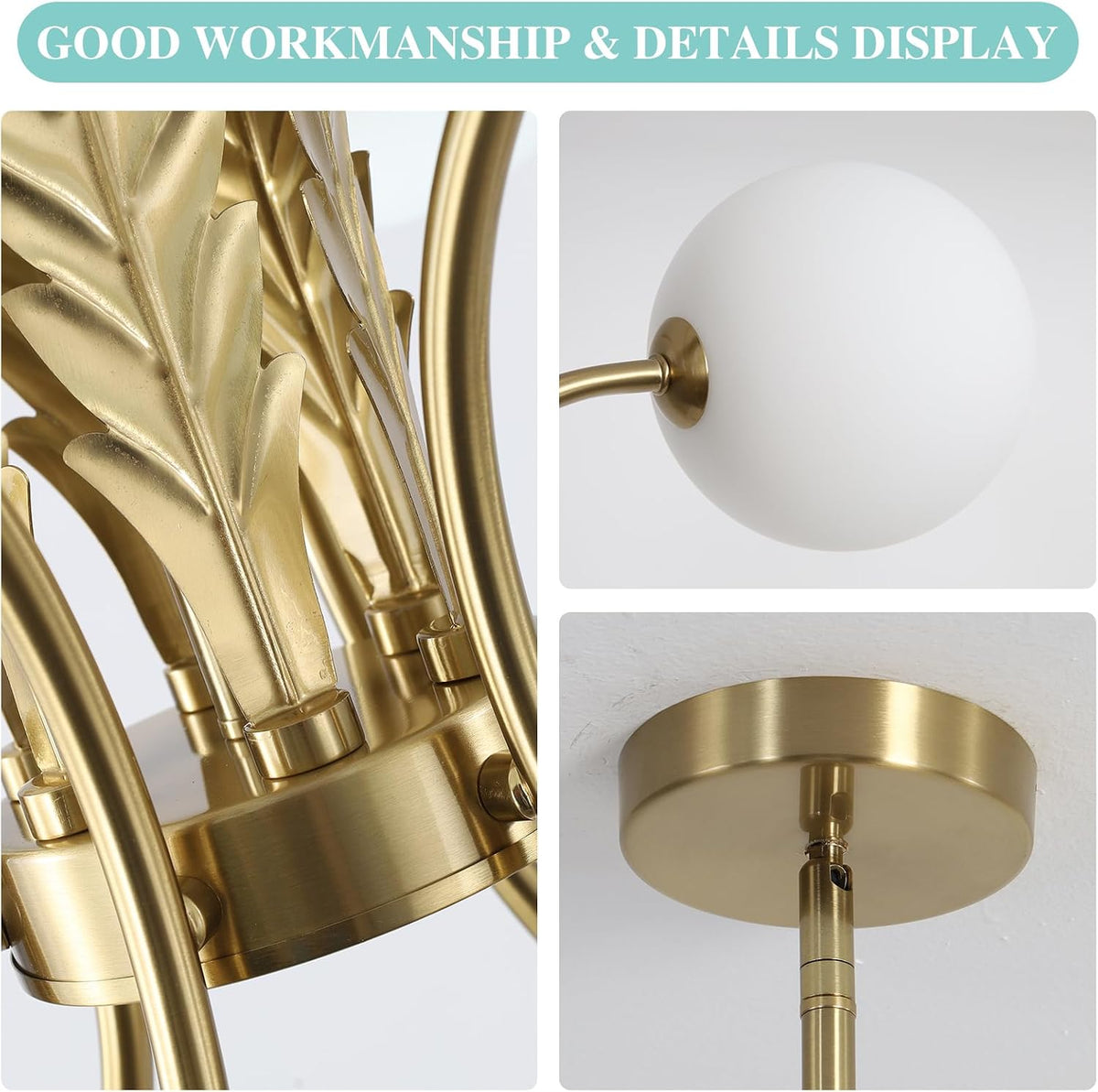 Gold Milk‑Glass Globe Chandelier