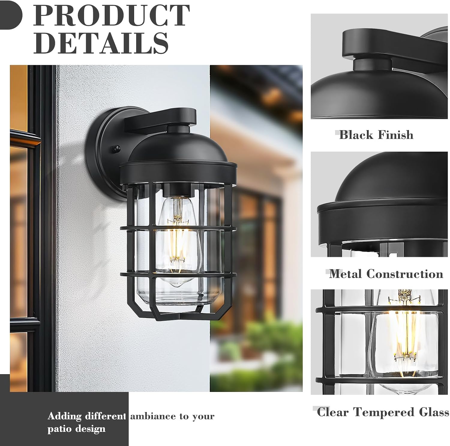 Black Cage Outdoor Wall Sconce