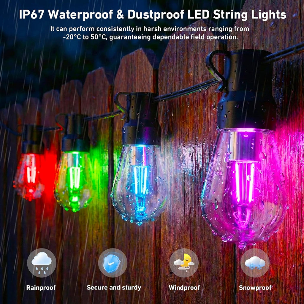 RGB‑IC Smart Outdoor Decor String Lights
