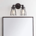 Bronze Cage Bathroom Vanity Sconce