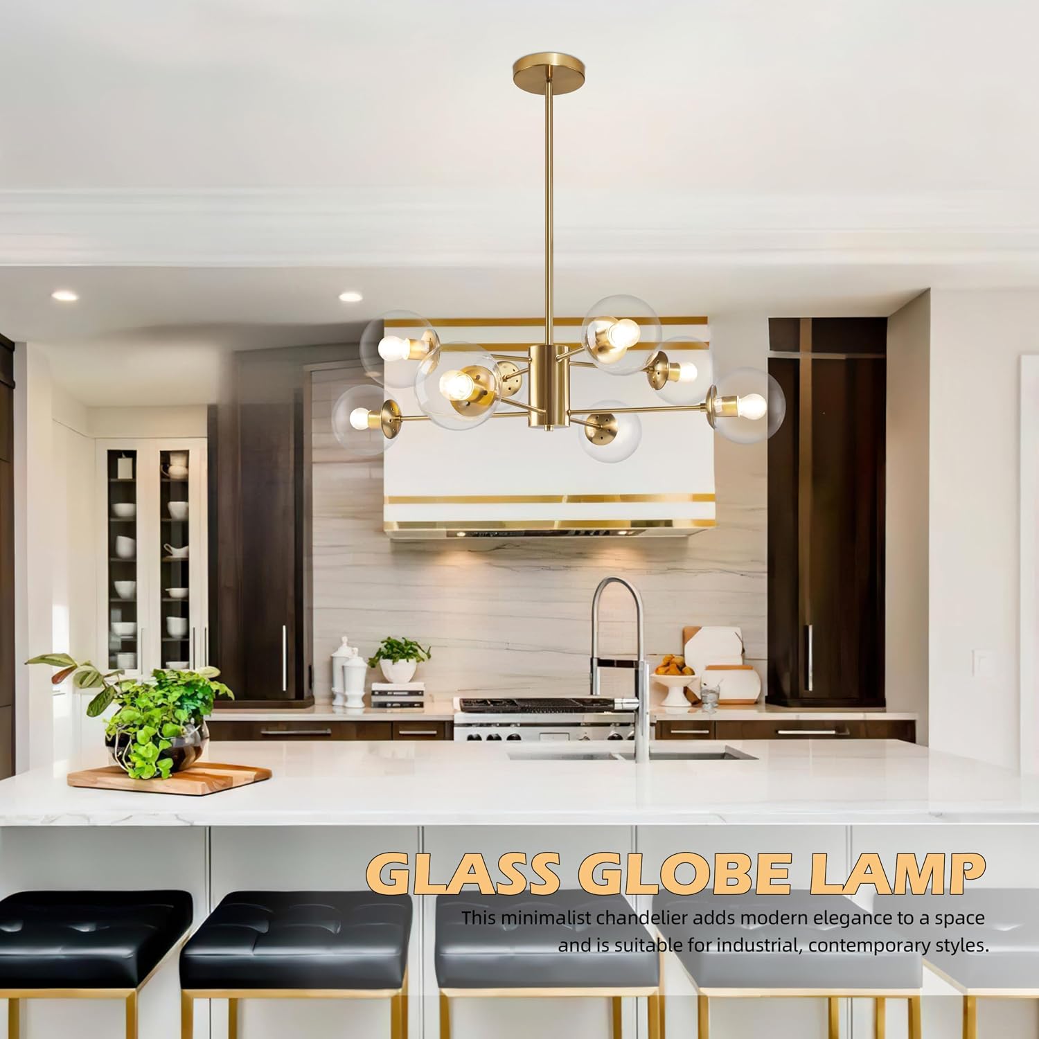 Gold Sputnik Globe Chandelier