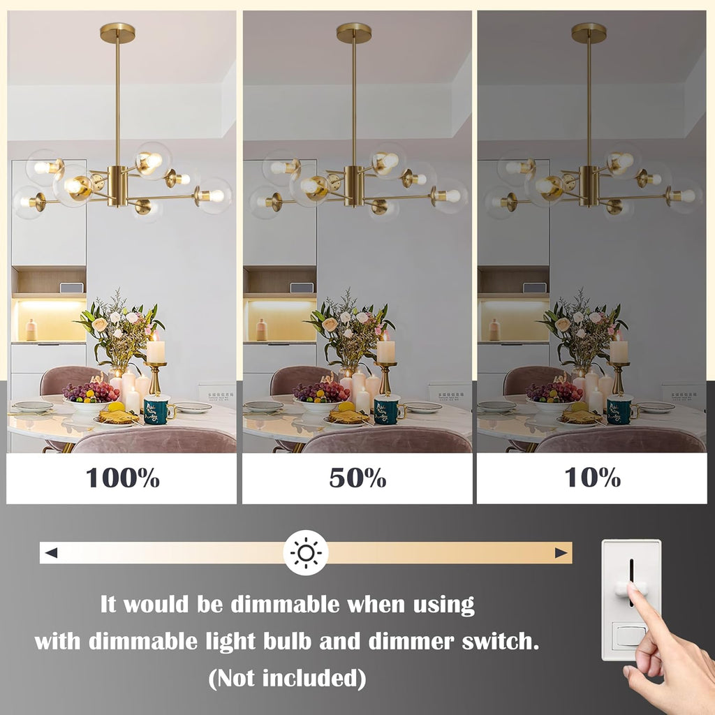 Gold Sputnik Globe Chandelier