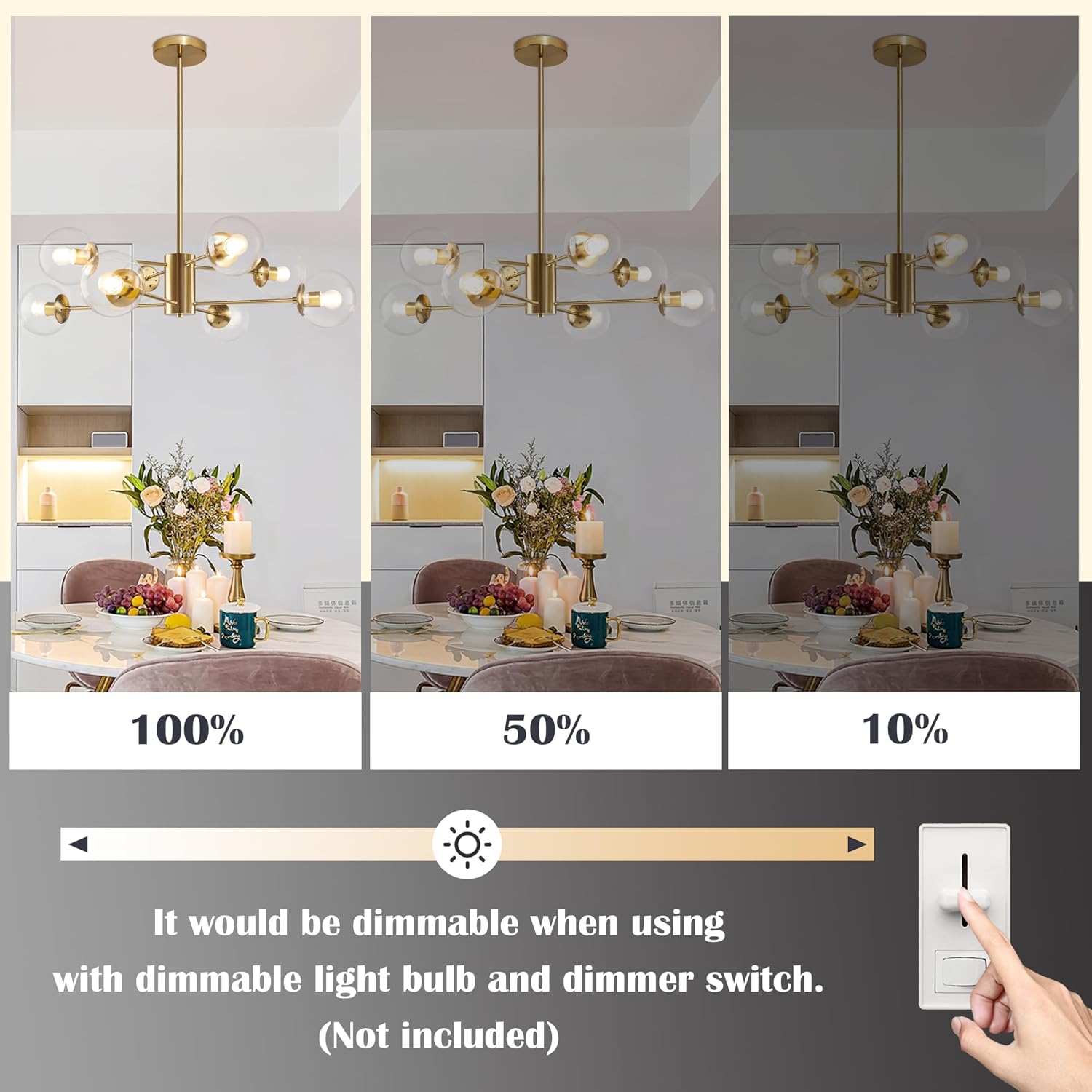 Gold Sputnik Globe Chandelier
