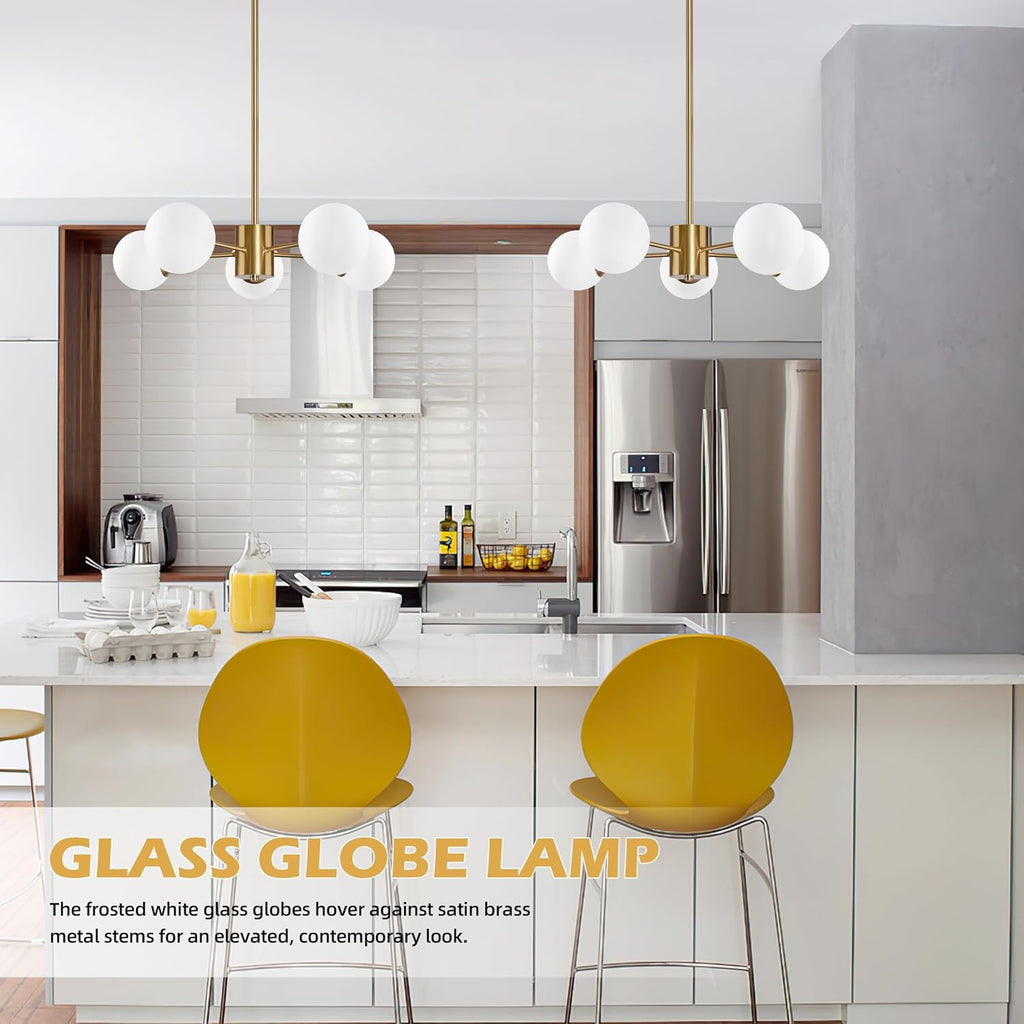 Gold Frosted‑Glass Sputnik Chandelier