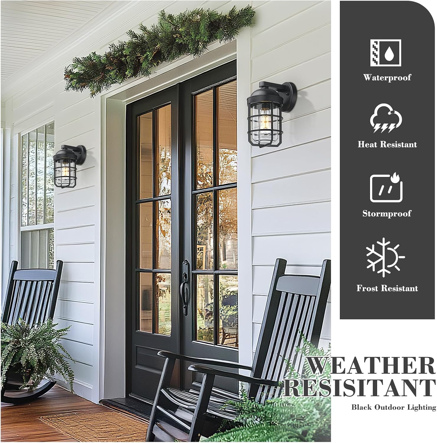Black Cage Outdoor Wall Sconce