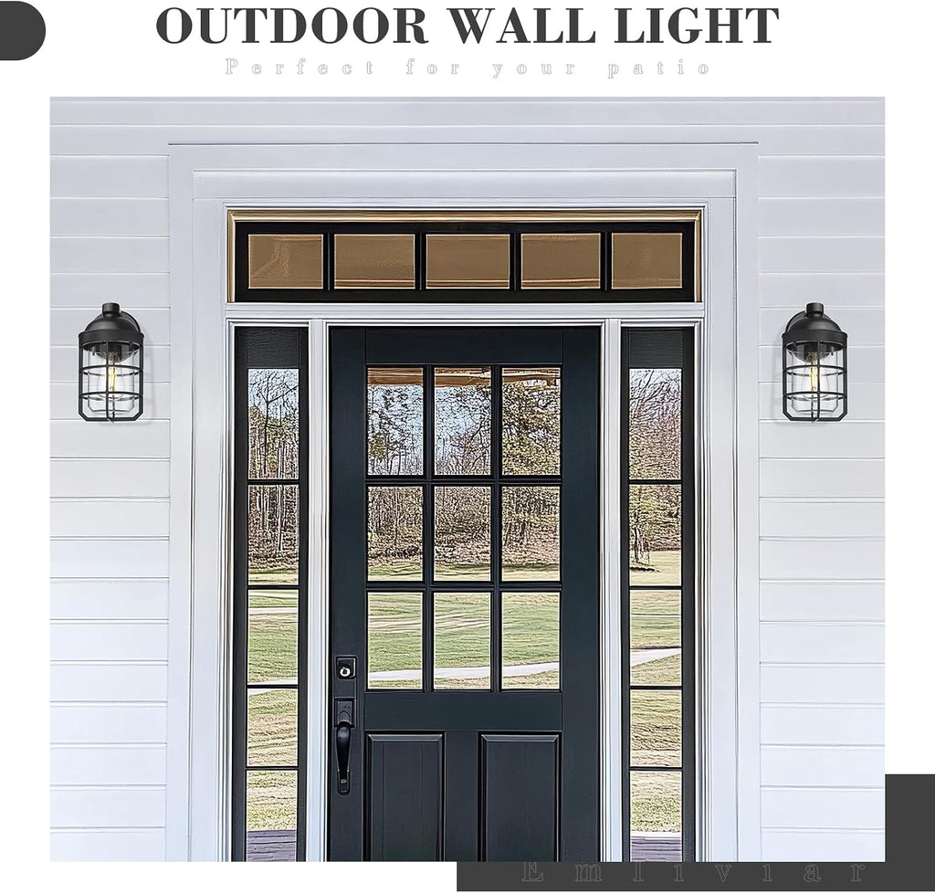 Black Cage Outdoor Wall Sconce
