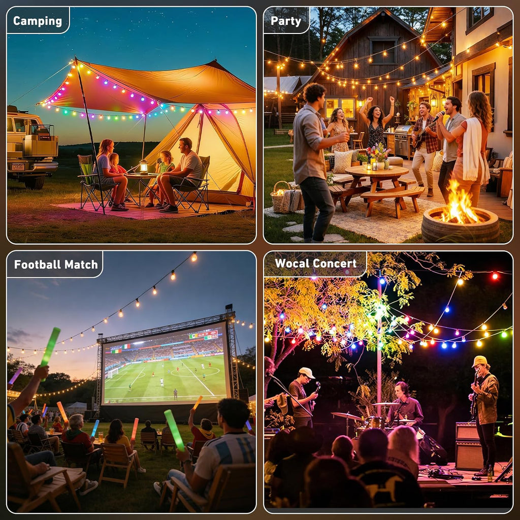 RGB‑IC Smart Outdoor String Lights App‑Remote