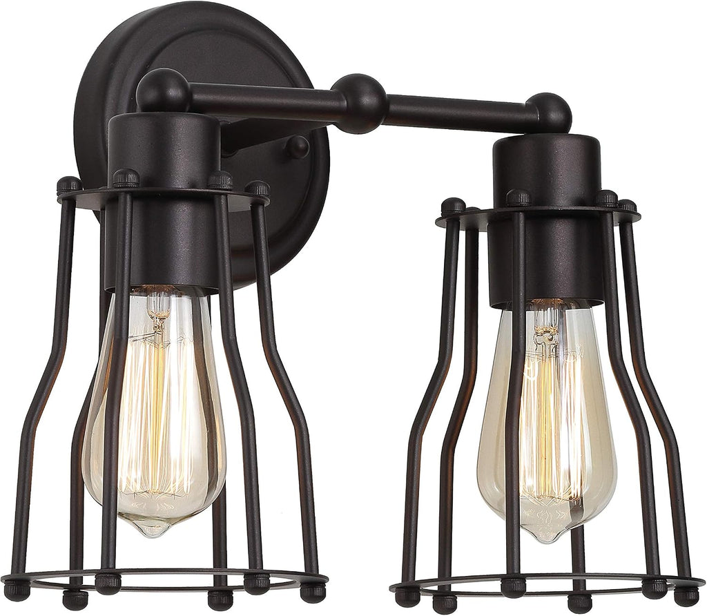 Bronze Cage Bathroom Vanity Sconce