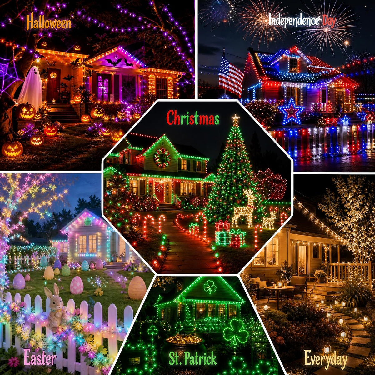 RGB Christmas String Lights Remote‑App Controlled
