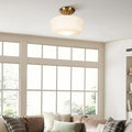 Gold Globe Semi Flush Ceiling Light